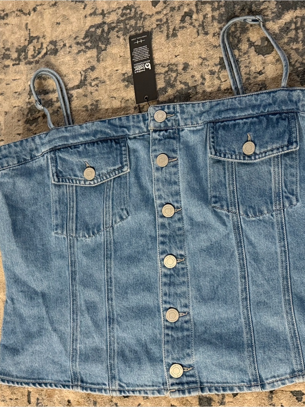 Habitual Light Blue Denim Button-Front Tank - Picture 6 of 7